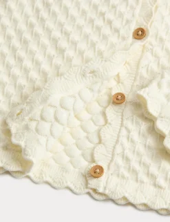 Pure Cotton Pointelle Cardigan (2-8 Yrs)