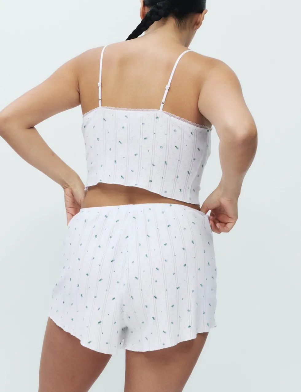 Pure Cotton Pointelle Floral Pyjama Shorts