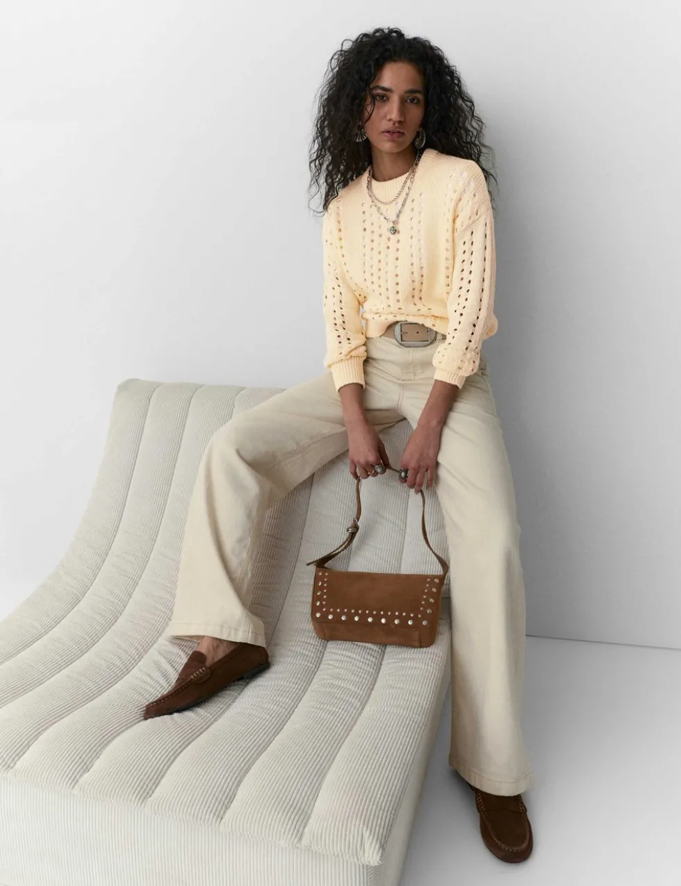 Pure Cotton Pointelle Jumper