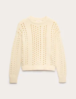 Pure Cotton Pointelle Jumper