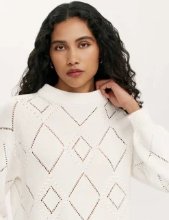 Pure Cotton Pointelle Jumper