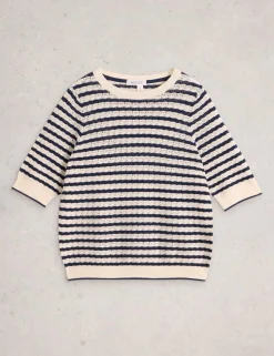 Pure Cotton Pointelle Knitted T-Shirt