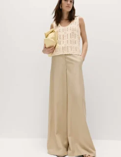 Pure Cotton Pointelle Knitted Vest