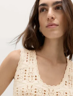 Pure Cotton Pointelle Knitted Vest