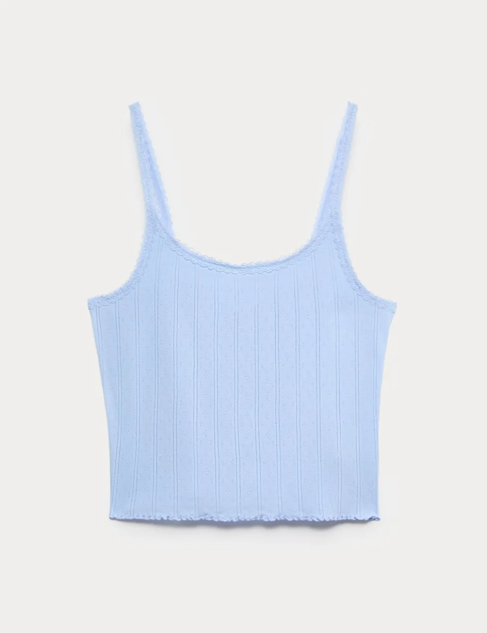 Pure Cotton Pointelle Lace Cami Pyjama Top