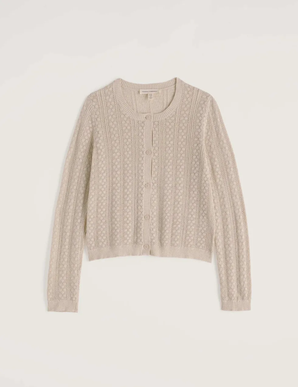 Pure Cotton Pointelle Relaxed Cardigan