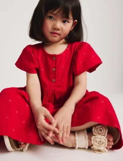 Pure Cotton Polka Dot Dress (2-10 Yrs)