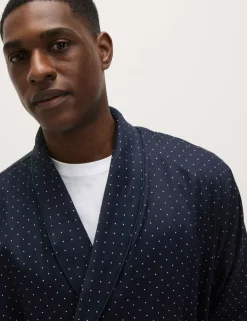 Pure Cotton Polka Dot Dressing Gown