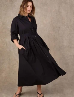 Pure Cotton Poplin Maxi Shirt Dres