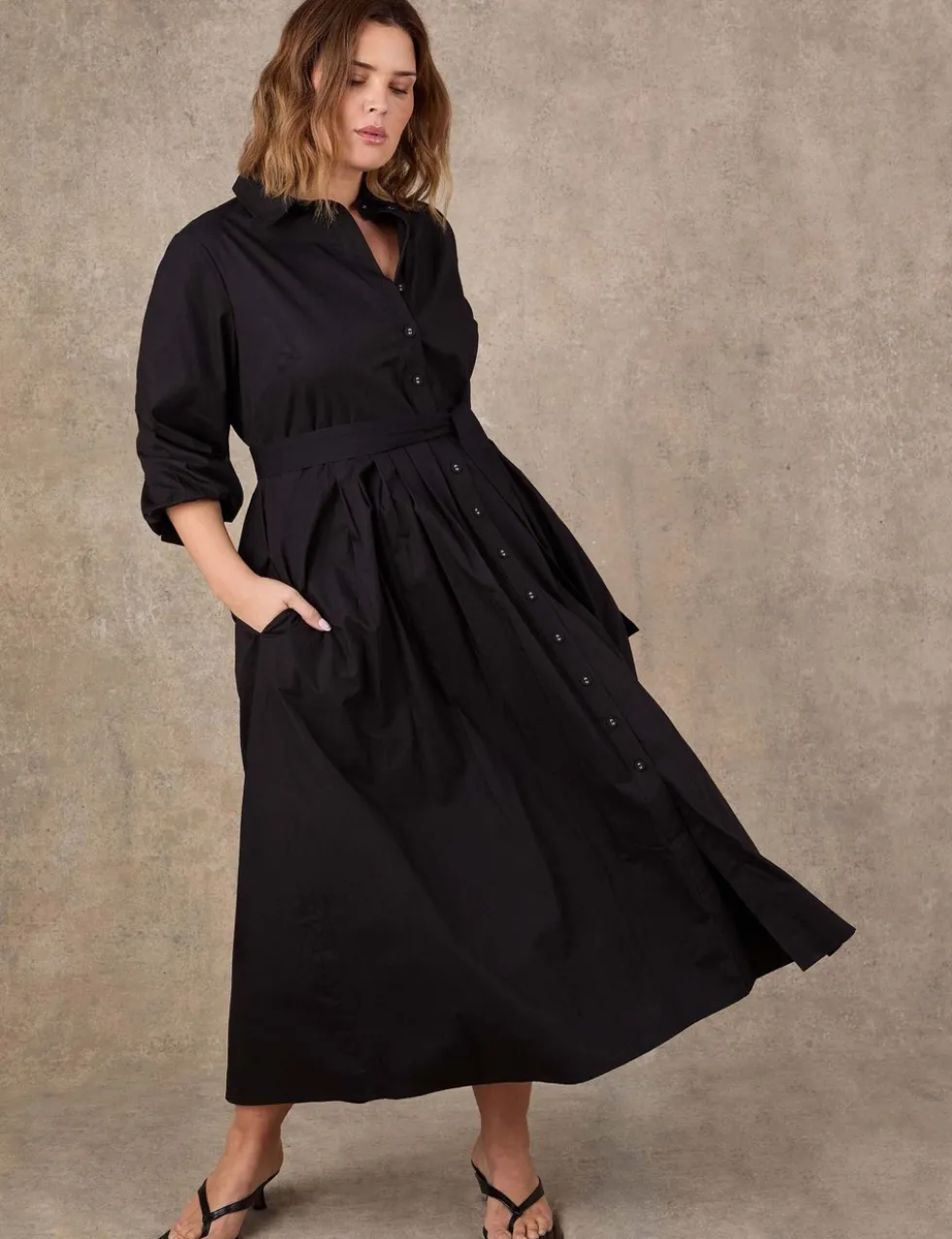 Pure Cotton Poplin Maxi Shirt Dres