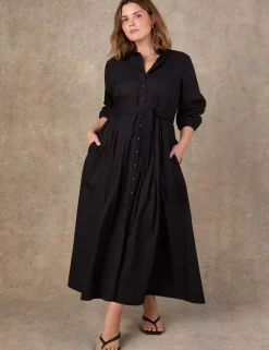 Pure Cotton Poplin Maxi Shirt Dres