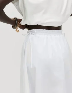 Pure Cotton Poplin Midi Skirt