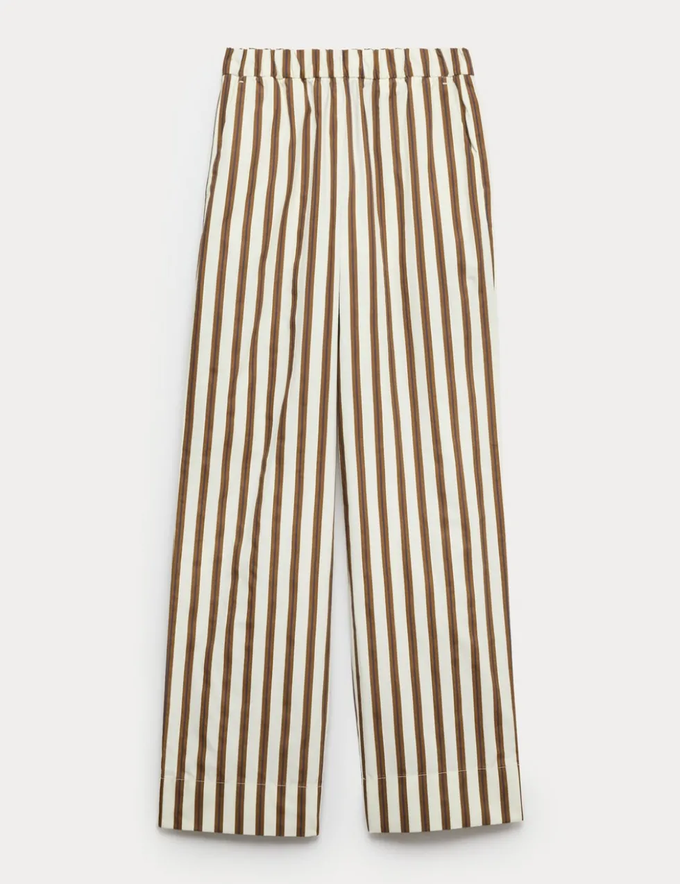 Pure Cotton Poplin Pull On Straight Leg Trousers
