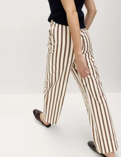 Pure Cotton Poplin Pull On Straight Leg Trousers