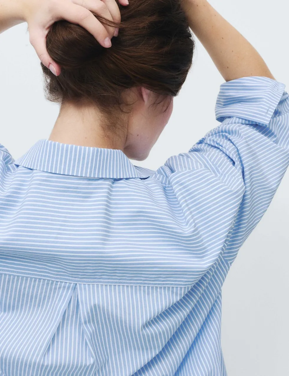 Pure Cotton Poplin Striped Pyjama Shirt