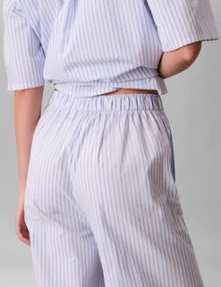 Pure Cotton Poplin Striped Pyjama Bottoms