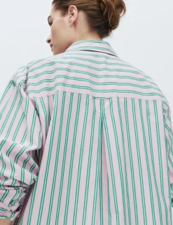 Pure Cotton Poplin Striped Pyjama Shirt
