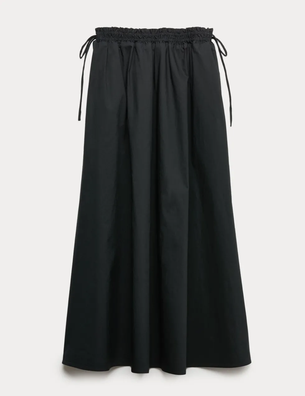 Pure Cotton Poplin Tie Side Midi Skirt
