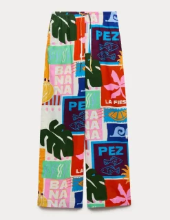 Pure Cotton Printed Beach Trousers