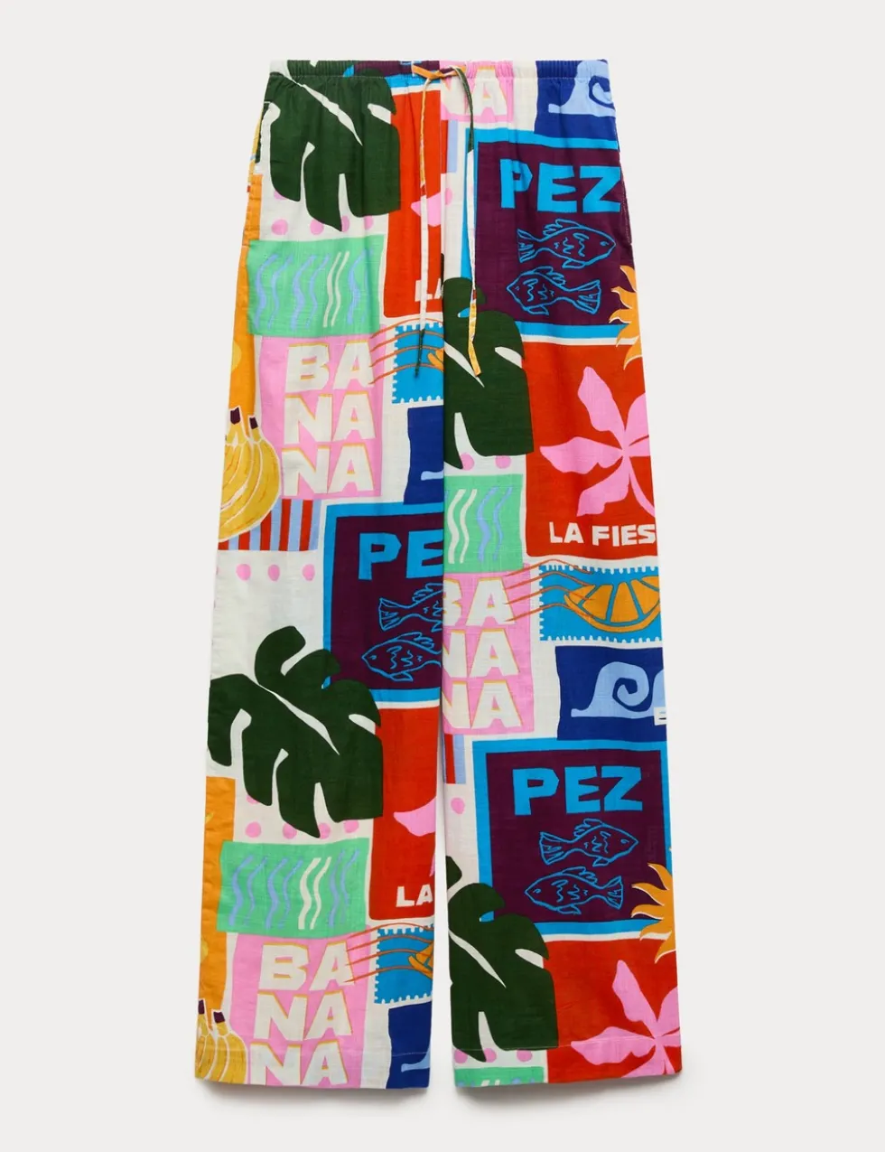 Pure Cotton Printed Beach Trousers
