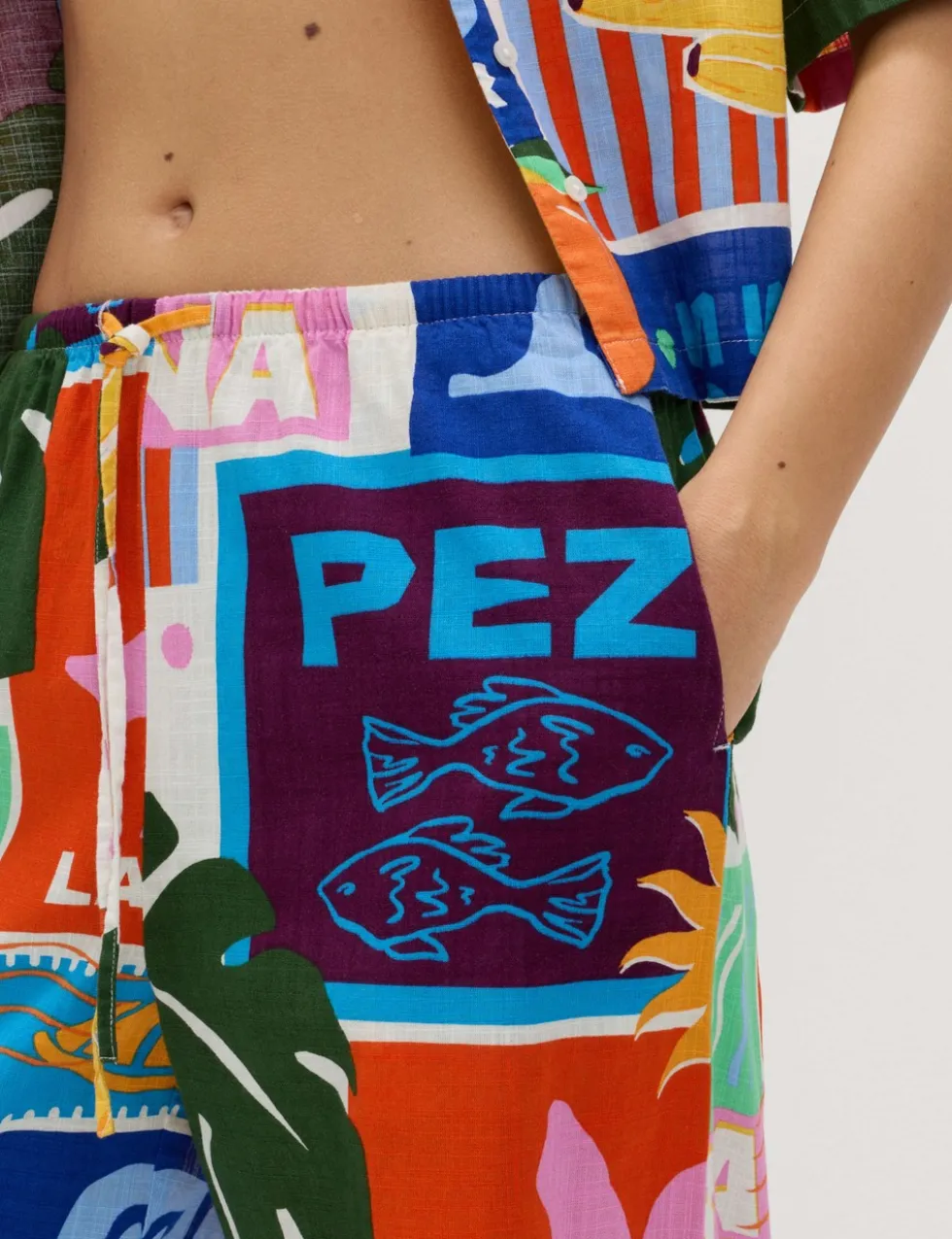 Pure Cotton Printed Beach Trousers