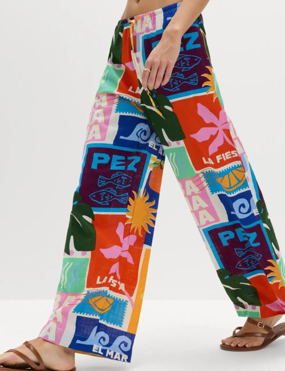 Pure Cotton Printed Beach Trousers