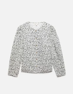 Pure Cotton Printed Button Through Blouse