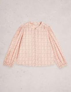 Pure Cotton Printed Button Through Blouse