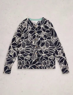 Pure Cotton Printed Button Front Cardigan