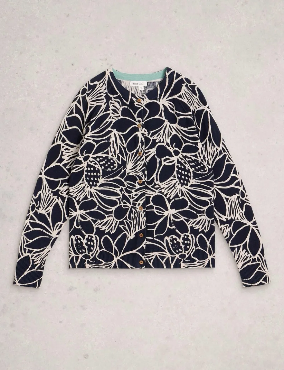 Pure Cotton Printed Button Front Cardigan