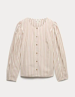 Pure Cotton Printed Button Through Blouse