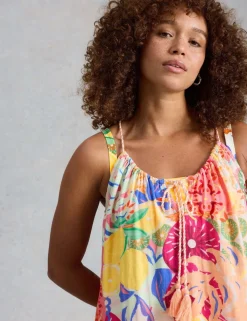 Pure Cotton Printed Knee Length Beach Dress