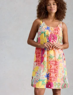 Pure Cotton Printed Knee Length Beach Dress