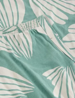 Pure Cotton Printed Midi Waisted Dress