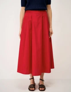 Pure Cotton Printed Midi A-Line Skirt