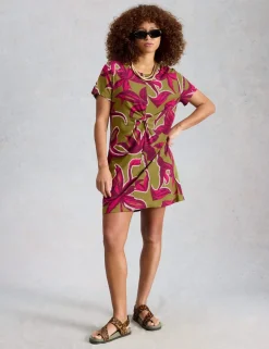 Pure Cotton Printed Mini T-Shirt Dress