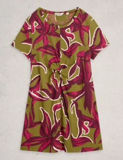 Pure Cotton Printed Mini T-Shirt Dress
