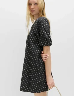 Pure Cotton Printed Mini Relaxed Smock Dress