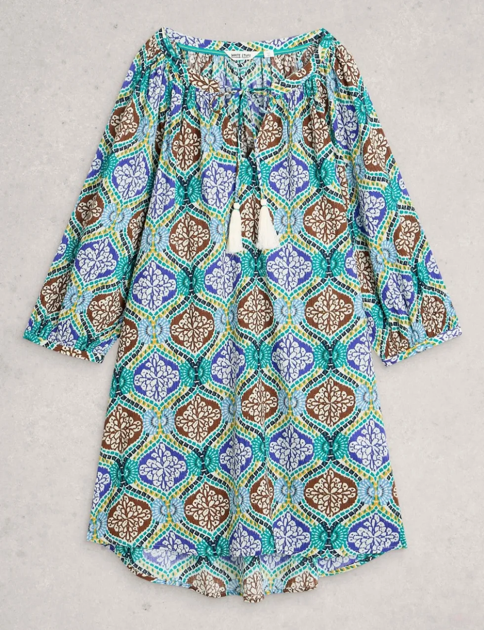 Pure Cotton Printed Mini Beach Dress