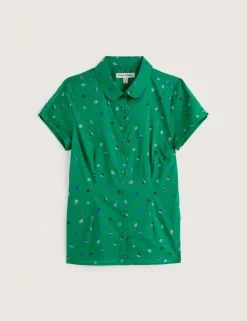 Pure Cotton Printed Peter Pan Collar Shirt