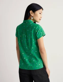 Pure Cotton Printed Peter Pan Collar Shirt