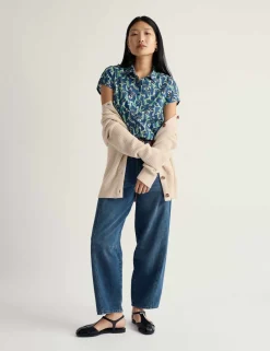 Pure Cotton Printed Peter Pan Collar Shirt