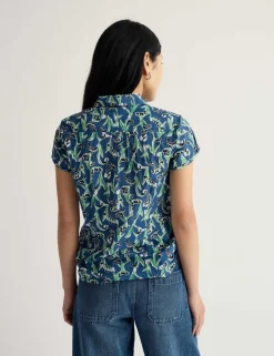 Pure Cotton Printed Peter Pan Collar Shirt