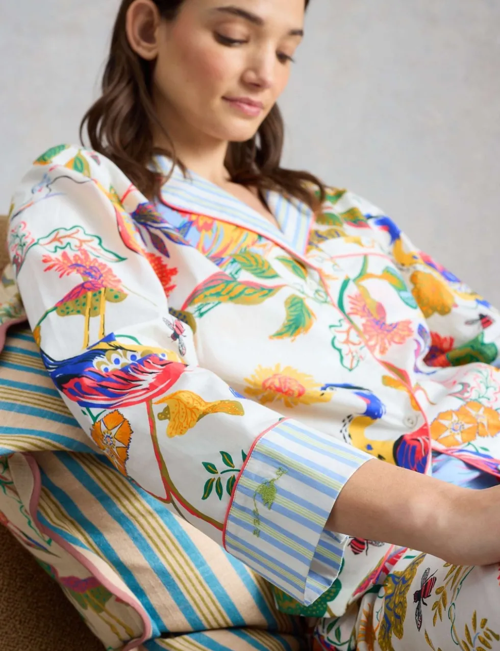 Pure Cotton Printed Pyjama Top