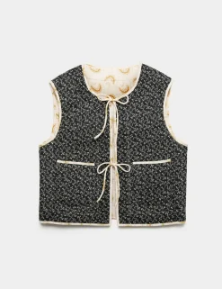 Pure Cotton Printed Quilted Reversible Gilet