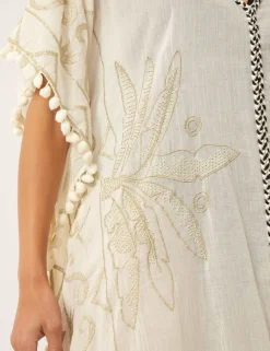Pure Cotton Printed V-Neck Kaftan