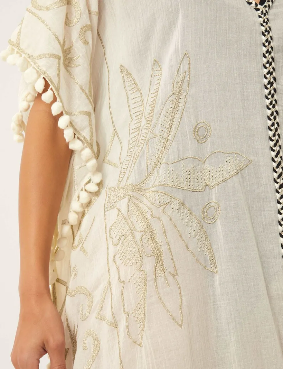 Pure Cotton Printed V-Neck Kaftan