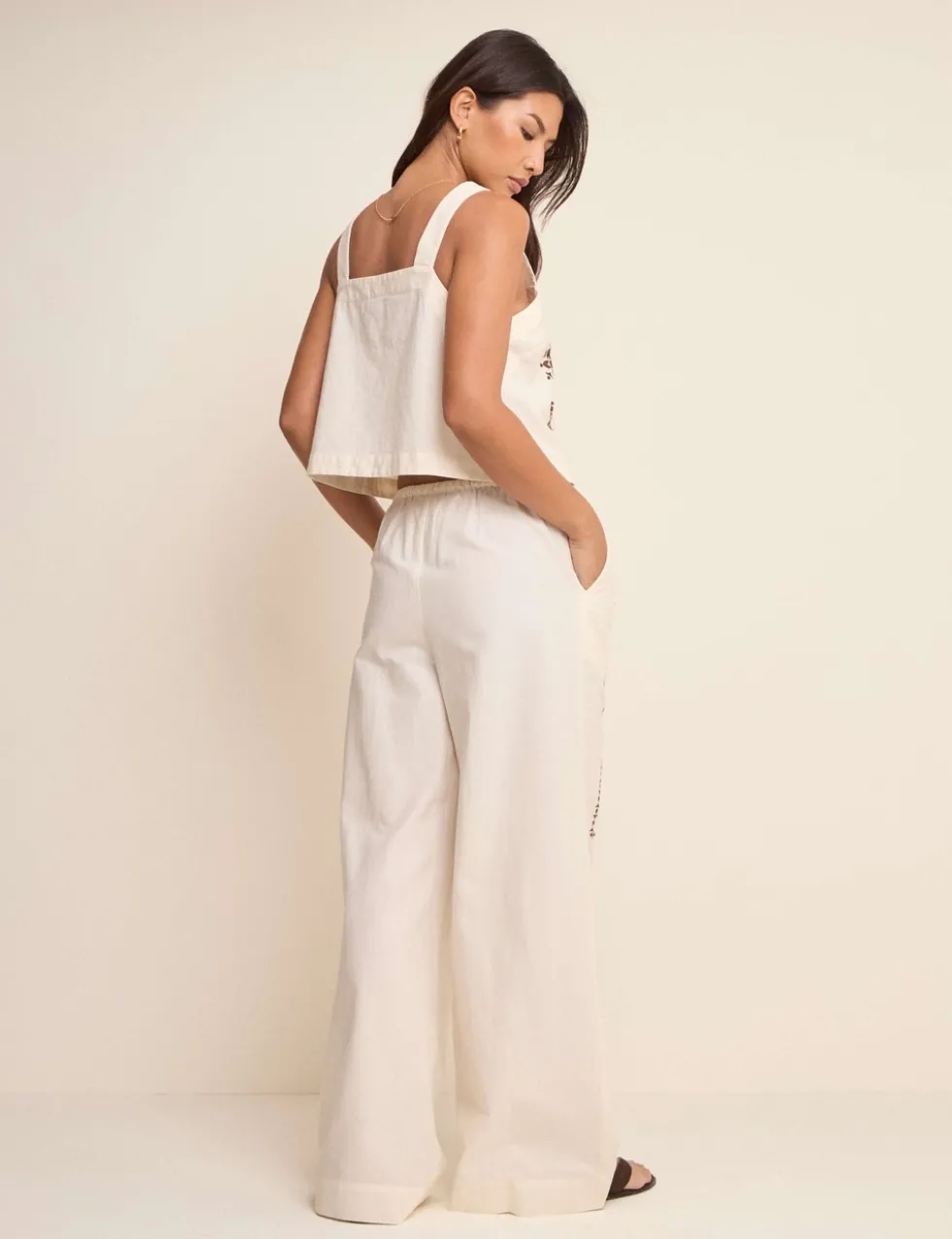 Pure Cotton Printed Wide Leg Trousers