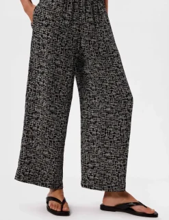 Pure Cotton Printed Wide Leg Trousers