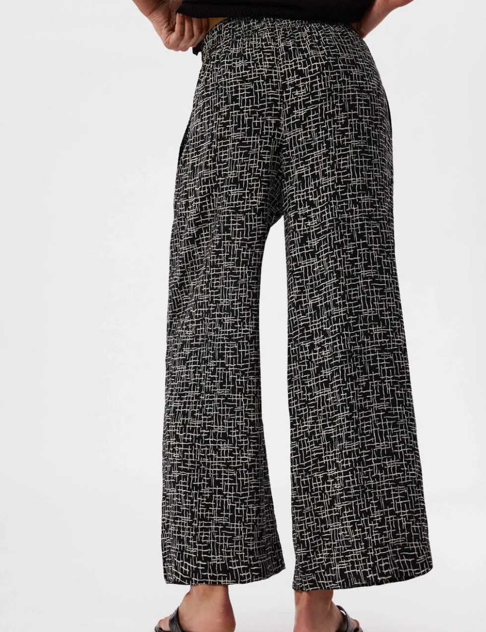 Pure Cotton Printed Wide Leg Trousers